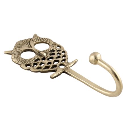 Golden Owl Wall Brass Decorative Hook